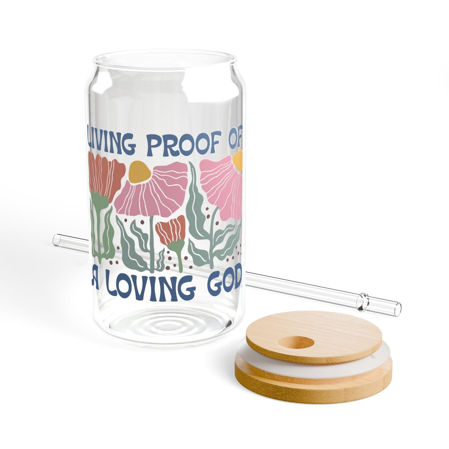 Loving God Straw Glass, 16oz